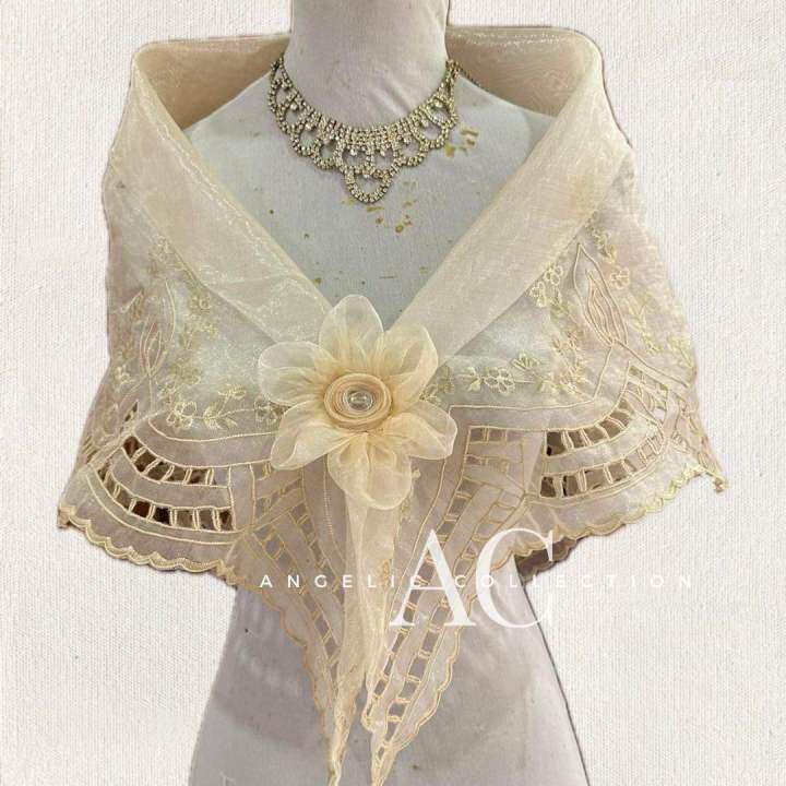 FILIPINIANA ALAMPAY CUTWORK EMBROIDERED | WITH BROOCH | Lazada PH