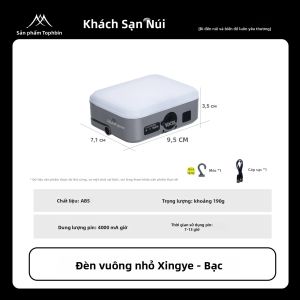 Đèn Năng Lượng Mặt Trời Hình Vuông Hoshino SZK1416 Đèn Cắm Trại Ngoài Trời Đèn Chiếu Sáng Đa Năng Đèn Lều Chất Liệu Nhôm Sử Dụng Năng Lượng Mặt Trời