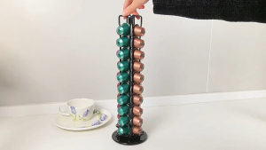 Singapore Capsule Coffee Holder Nespresso Capsule Stand 360 Rotating Steel Holder Store 40pcs Pods
