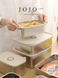 Food Grade 304 Stainless Steel Fresh Keeping Box for Fridge JOJOS L. PD.farmland Rectangular Shape High Capacity Kitchen Storage Container