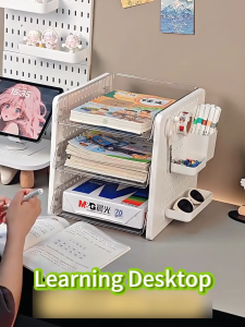 lsidoro.os 2-3 Layers Multi-functional Books and Pens Sundries Storage Rack Office Stationery