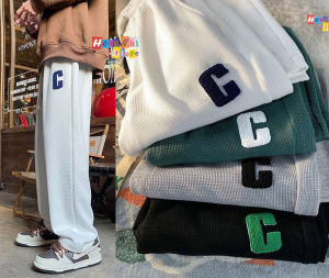 Quần Thun Dài Ống Rộng Chữ C Chất Thun Tổ Ong Dáng Rộng Culottes Ulzzang - MX