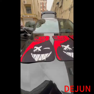 4PCS Car Floor Mats with HA Printing Fit for Multiple Models All-Season Use Stylish and Easy to Install & Clean Polyester Material Car Carpet Mat