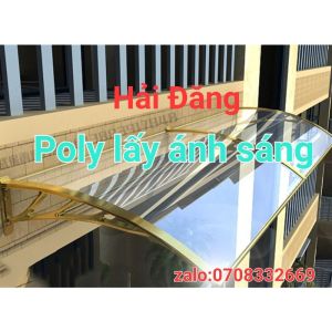 (Khổ cao 155m x dày 18mm) Tấm nhựa phẳng POLY ĐẶC lấy ánh sáng bền đẹp (loại 1)