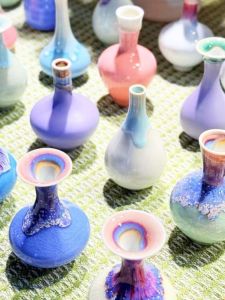 Bình Hoa Gốm Sứ Mini Đài Trung Bình Hoa Phòng Khách Phong Cách Tươi Mới Trang Trí Nhà Thủ Công Mỹ Nghệ Sứ Trang Trí Nhà