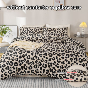 3pcs Leopard Print Duvet Cover Set Soft Skin-Friendly Bedding Set Includes 1 Duvet Cover And 2 Pillowcases