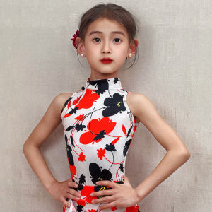 conny | Latin Dance Costume Dress Sleeveless Qipao Style