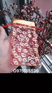 sỉ 1000 túi muối lộc đỏ vỏ túi thơm túi rút đựng gạo muối tết vòng dâu vòng phong thủy