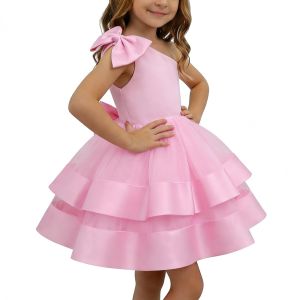 Toddler Baby Girl Pageant Dress Girls Flower Girl Dress Sleeveless One Shoulder Birthday Party Formal Prom Dress