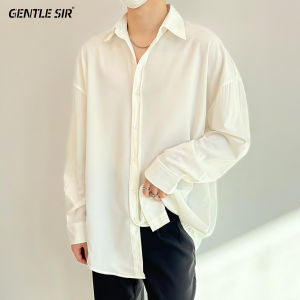 Dapper Winter Thick Long Sleeve Mens Shirt Loose Fit Casual Style Premium Drape Spring Autumn Inner Wear Youth Fashion