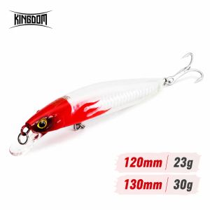 Kingdom Floating Minnow Fishing Lure 120mm 23g 130mm 30g Jerkbait Artificial Sea Fishing Hard Wobbler for Bass Trout Saltwater
