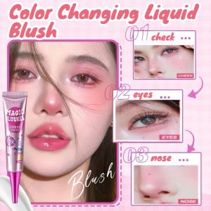 Olauty Liquid Blushes Natural Lightweight Blush Cream Long-Lasting Waterproof Sweat-Proof Korean Makeup Beauty Tool