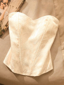 French Waist-Cinching Strap Vest Womens Suit Inner No Strap 3D Wrapped Chest One Shoulder Fishbone Tube Top Upper Apparel