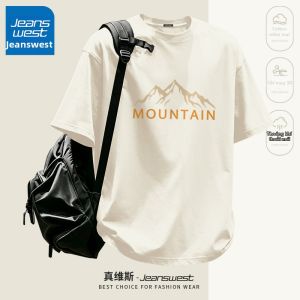 Jeanswest | Áo Thun Dáng Rộng Tay Ngắn Phong Cách Retro Bền Thở Cotton
