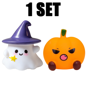 Bandai | Cute Ghost Witch Hat Pumpkin Halloween Night Light Silicone LED Lamp Desktop Ornament Home Party Atmosphere Decor Holiday Gift