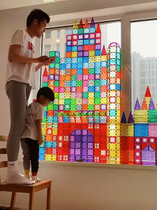 Stained Window Magnetic Tiles A Multifunctional Educational Large Size Magnetic Building Block Toys