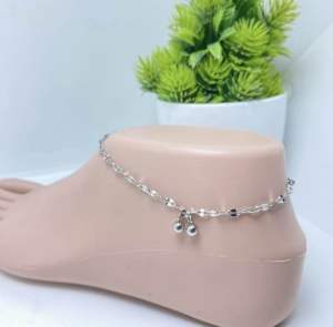 Gelang Kaki Titanium Wanita Anak Dewasa Pecah Kopi double Boba Terbaru Gold Silver