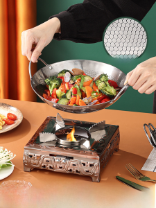 Thickened Stainless Steel Portable Dry Boiler Solid Liquid Small Hot Pot for Commercial And Household Use Alcohol Stove