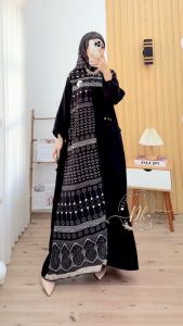 Gamis Tsabina. Gamis Mute Swarovsky. Cringkle Motif//Gamis Tsabina Set HIJAB Gamis Mute Swarovsky Cringkle Kombinasi Motif