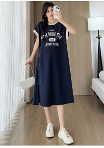 Ready Stock Summer Pregnant Women Wear Large-size Short-sleeved T-shirt Skirt Long Casual Loose Dress Fashion Maternity Dress