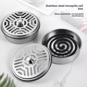 MONLEYTA | Stainless Steel Mosquito Coil Tray Holder Safe With Cover Fireproof and Heat Resistant Home Use Mosquito Coil Burner Support Frame