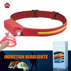 XIWANGFIRE | Sensor LED Headlamp Rechargeable COB Floodlight Flashlight 5 Lighting Modes Head Torch for Fishing Camping Work Practical Gift