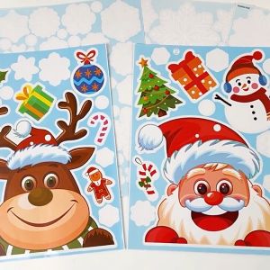 Christmas Special Imited The Quantity Of Edition Cute Originality Stickers Santa Claus Cartoon PVC Static Wall Paste Paper On Snowflakes Elk Decorations Glass Window Stickers New Year Party Removable Decorations