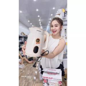 Ấm Siêu Tốc SHRAP [ THƯƠNG HIỆU NHẬT - BH 1 NĂM] ==> Thiết kế mới 2 lớp inox - siêu bền