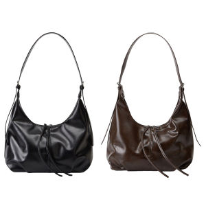 Women Girls PU Leather Retro Armpit Bag Adjustable Straps One Shoulder Crossbody Bag for Travel Shopping Work Daily Use