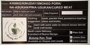 Pindang / kiniing / smoked meat (pork) - marinated in lemon zest