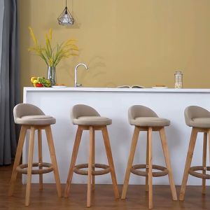 [🔥ขายดี]60/70/80cm เก้าอี้บาร์ เก้าอี้บาร์ทรงสูง วัสดุไม้เนื้อแข็ง รับน้ำหนัก300KG เก้าอี้หมุนได้ 360° ไม้เนื้อแข็ง