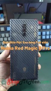 Dán Skin Mặt Sau Lưng Full Viền Nubia Red Magic 8 Pro+ (Carbon Hình Hộp Nhám Vân Da Nhôm Xước)
