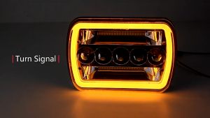 2 PCS 5x7 Inch LED Car Headlights  Hi/Lo Beam Rectangular Headlamps 60W Amber DRL Square Light For Jeep Off-Road Modified Truck
