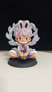 Bandai | Anime One Piece Figurine Sitting Posture Rabbit Nika Luffy 15cm Q-version Peripheral Trendy Toy PVC Model Ornament Gift In Stock