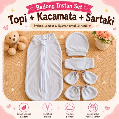 1set bedong instan ziper Raisa seri coklat