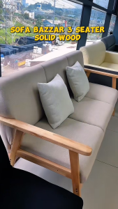 FINSSO:Bazar Sofa 1/2/3 Seater/ Dustproof/ Solid Wood Frame/ Living Room Nordic Sofa/ Ruang Tamu/ Sofa Kayu Tahan Lama