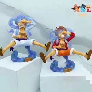 Mô Hình Luffy Gear 5 thức tỉnh trạng thái Nika siêu đẹp luffy đang ngồi cười có 2 màu trắng đỏ - Mô hình One Piece giá sỉ