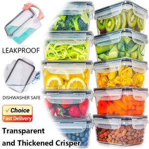 1-10pcs Food Storage Set - Airtight Snap Lid Containers for Meal Prep Kitchen and Pantry Microwave safe Lunch Box BPA-Free