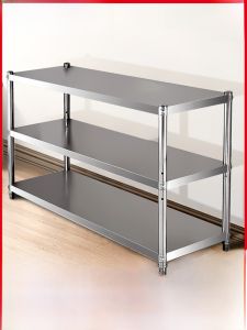 Stainless Steel 3 Tier Kitchen Storage Rack Microwave Oven Rack Stand Multi Layer Home Use Pot Holder Rustproof Chinese Style