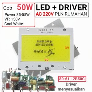 Led saja/+driver 220V ac/Listrik Rumah/PLN 75W 60W 50W 30W hpl Cob chip daya tinggi hemat energi