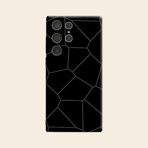 Black Geo Line Luxury Fashion Full Lens Protective Case for Samsung Galaxy S26 S25 S24 A56 A36 Plus Ultra