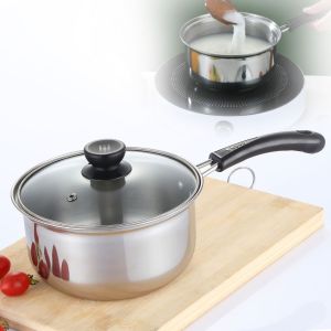 Small Milk Pot Stainless Steel 18cm Baby Food Pot Noodle and Milk Non Stick Induction Cooker Double Ear Soup Pot