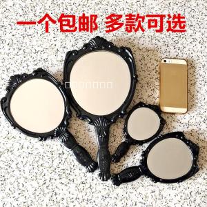 Portable Handheld Beauty Makeup Mirror with Handle Small Size Magic Princess Style Non-Lightup ABS Frame Color Mirror