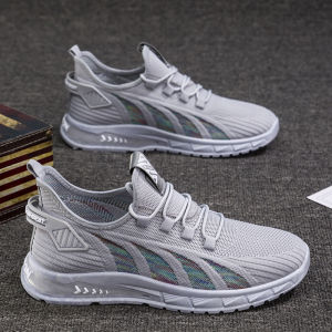 Mens Casual Sports Shoes Breathable Mesh Slip-On Work Shoes Anti-Slip Comfortable Soft Bottom Running Shoes for Autumn
