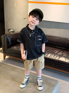 Boys Summer Casual Short Sleeve T-Shirt Fashionable Childrens Clothing Polo Shirt Trendy Half Sleeve Top for Kids