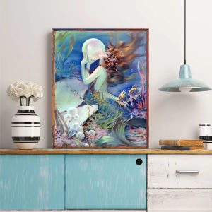 Jigsaw Puzzle for Adults 500/1000/1200/2000PCS Retro Mermaid Artwork DIY Craft Home Wall Decoration Gift Idea Frameless