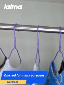 (Warranty)LAIMA Punch-Free Adjustable Telescopic Rod Shower Curtain Rod Extendable Clothes Rail Hanger Rod