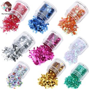 Shiny Star Sequins Colorful Five-pointed Star Makeup Sparkle Stage Face Glitter Nail Art Decorations Adhesive Patches