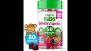 Kẹo dẻo tổng hợp vitamin trẻ em Orgain Kids SUPER Vitamin+39 of fiber 50 GUMMIES cung cấp vitamin khoáng chất chất xơ của Mỹ