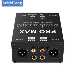 กล่องแยกสัญญาณเสียง ลดเสียงรบกวน DI พร้อมสายกราวด์ 6.35 มม. เป็นหัวต่อแบบ Cannon สำหรับกีตาร์ไฟฟ้า สเตอริโอ ใช้ในงานเกษตร พร้อมการ์ดเสียง แสดงการกำจัดเสียงรบกวน